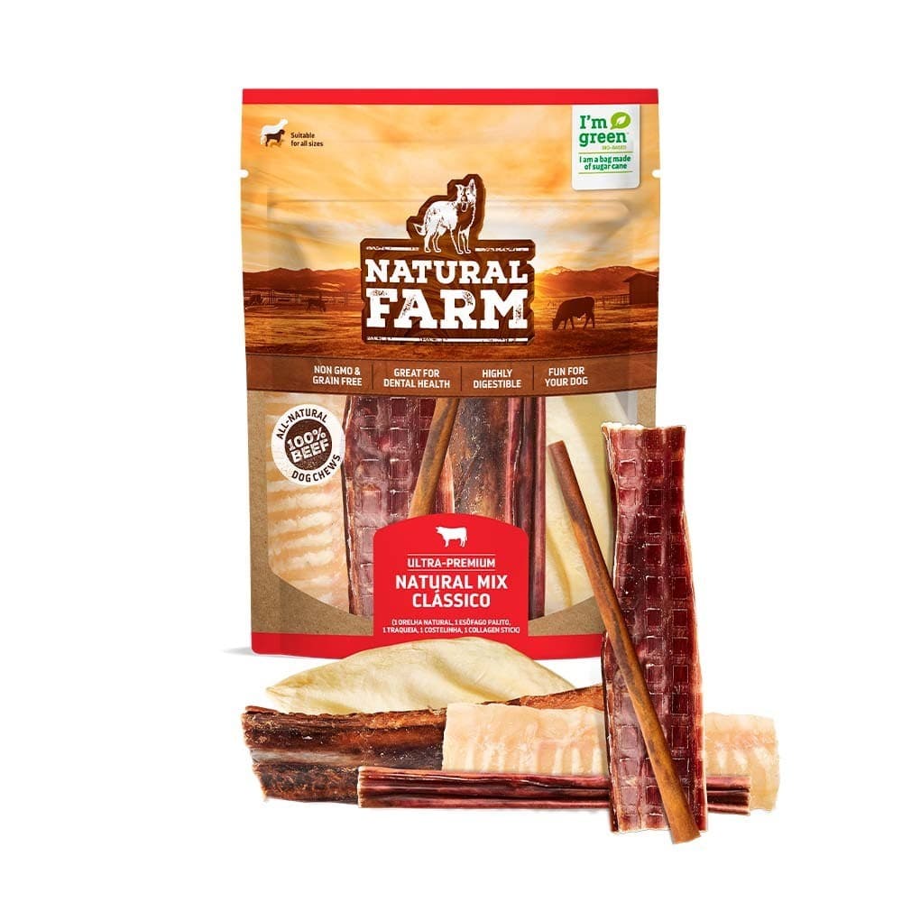 Petisco Natural Farm, Orelha, Traqueia, Costela, Casco, Apara de Pele