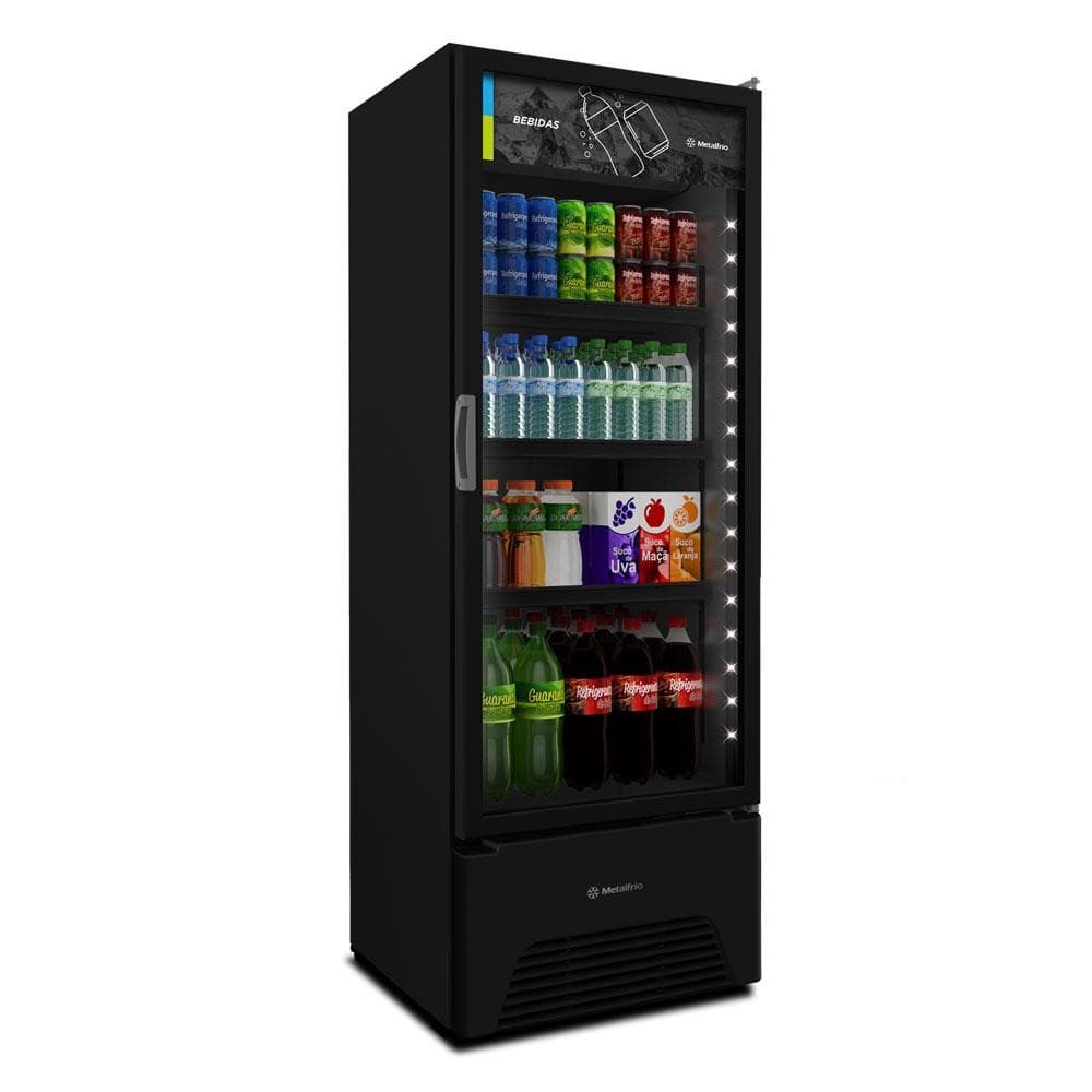 Visa Cooler Refrigerador Expositor Vertical 2 a 8ºc 370/403l Vb40ah 127v All Black Metalfrio