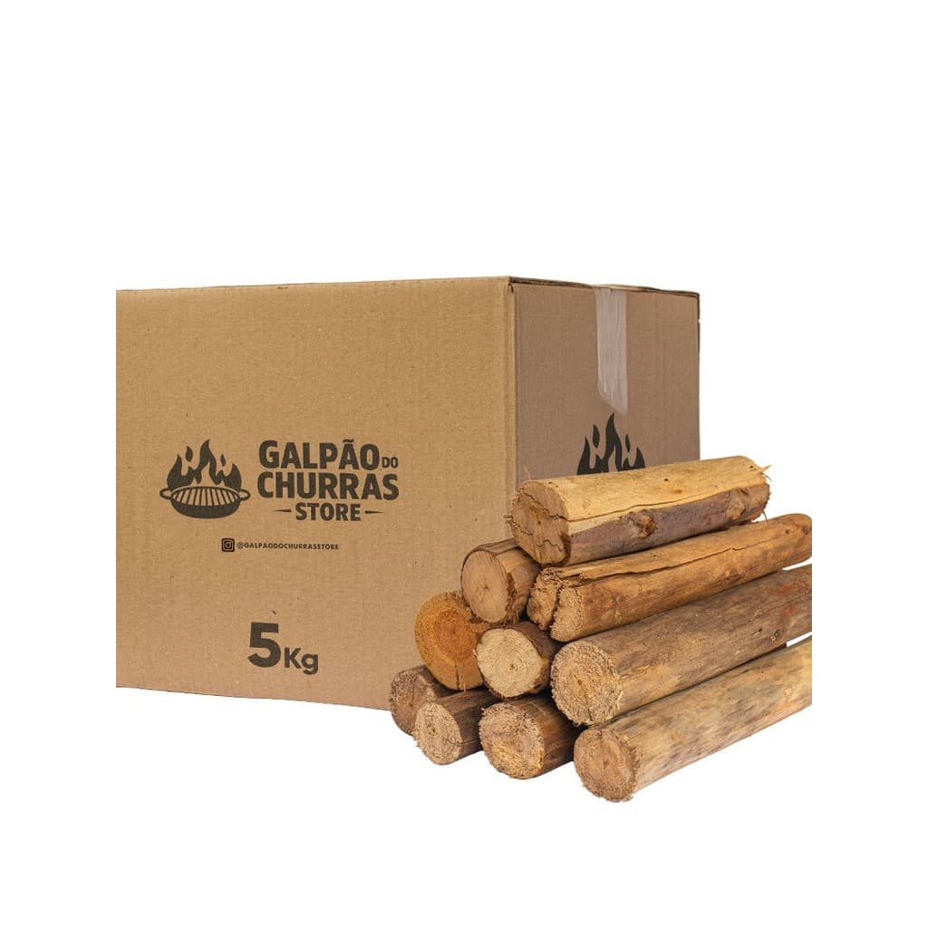 5kg Lenha para Churrasco Eucalipto Ensacado Queima Limpa e Duradoura