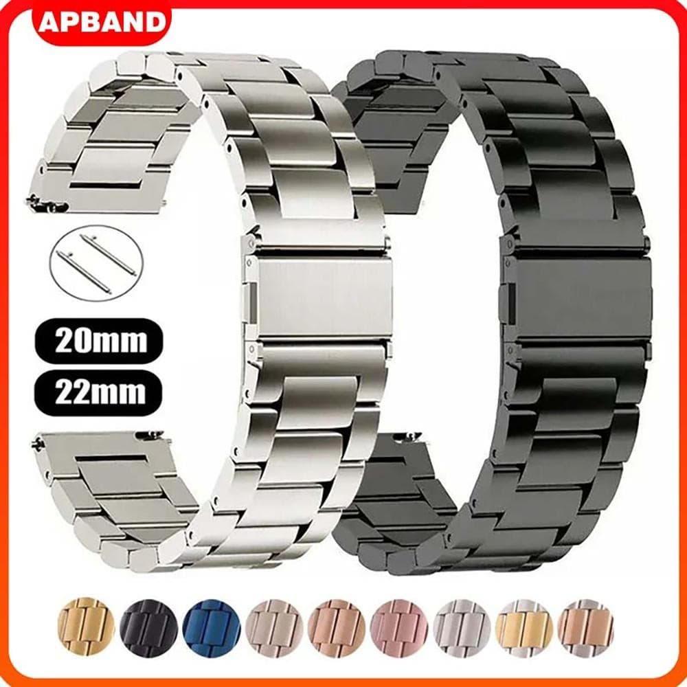 Pulseira Aço Para Relógio Smartwatch Samsung Galaxy Watch 7/FE/6/5/4/Amazfit/Huawei/redmi Watch 5 Active/Garmin Bip GTR
