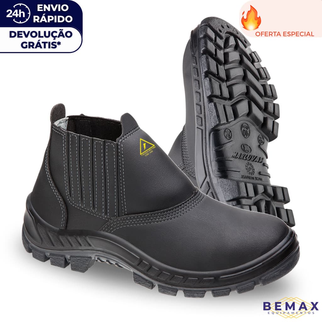 Bota Botina de Segurança Marluvas Eletricista 70b19 Microfibra Bico PVC CA 35841