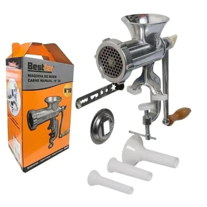Moedor De Carne N 10 + Funil Para Fazer Linguiça Biscoito Manual BestferOutros