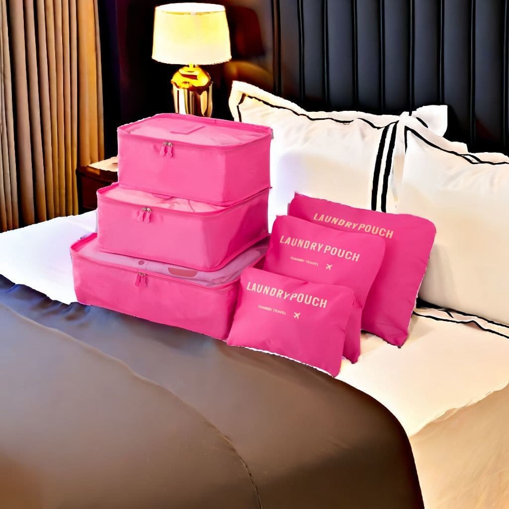 6 Peças Conjuntos De Bolsas De Armazenamento De Viagem, Organizadores De Roupas Portáteis À Prova De 