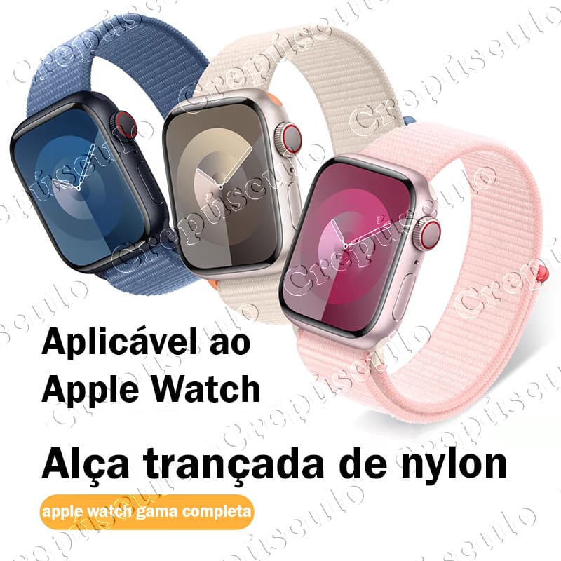 Lua cheia Pulseira Nylon Loopi Velcro para Apple Watch Série 1-10 38/40/41/42/44/45/46/49mm