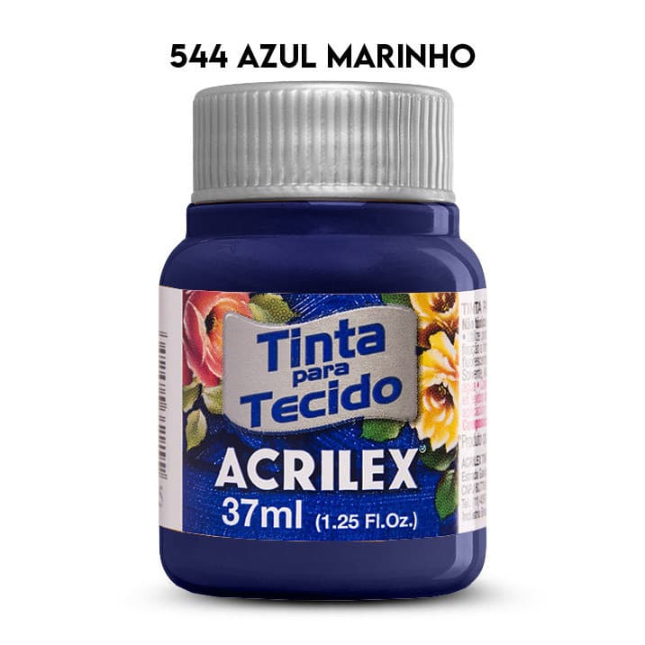 TINTA TECIDO ACRILEX 37ML FOSCA 544 AZUL MARINHO