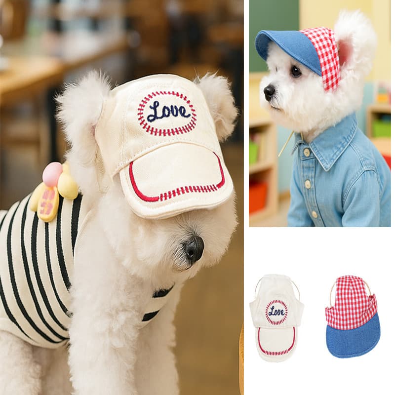 Boné De Cachorro Para Shih Tzu , Fofo , Protetor Solar , Chapéu De Gato Com Furo Orelha , Óculos Fashion Cães , Acessóri