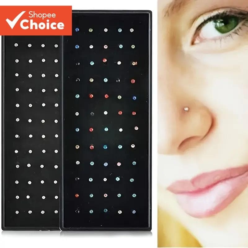 60 Peças De Anéis De Nariz De Aço Inoxidável Conjunto De Joias Corporais Para Homens E Mulheres Piercing