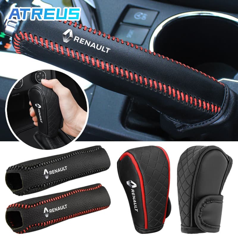 Renault Proteção Do Freio De Mão Carro Tampa Da Alavanca De Câmbio Do Carro Couro Capa Do Freio De Mão Decoração Capa