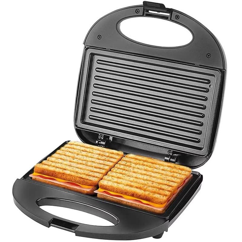 Sanduicheira Torradeira Elétrica Grill Antiaderente Preto 110V-envio rápido