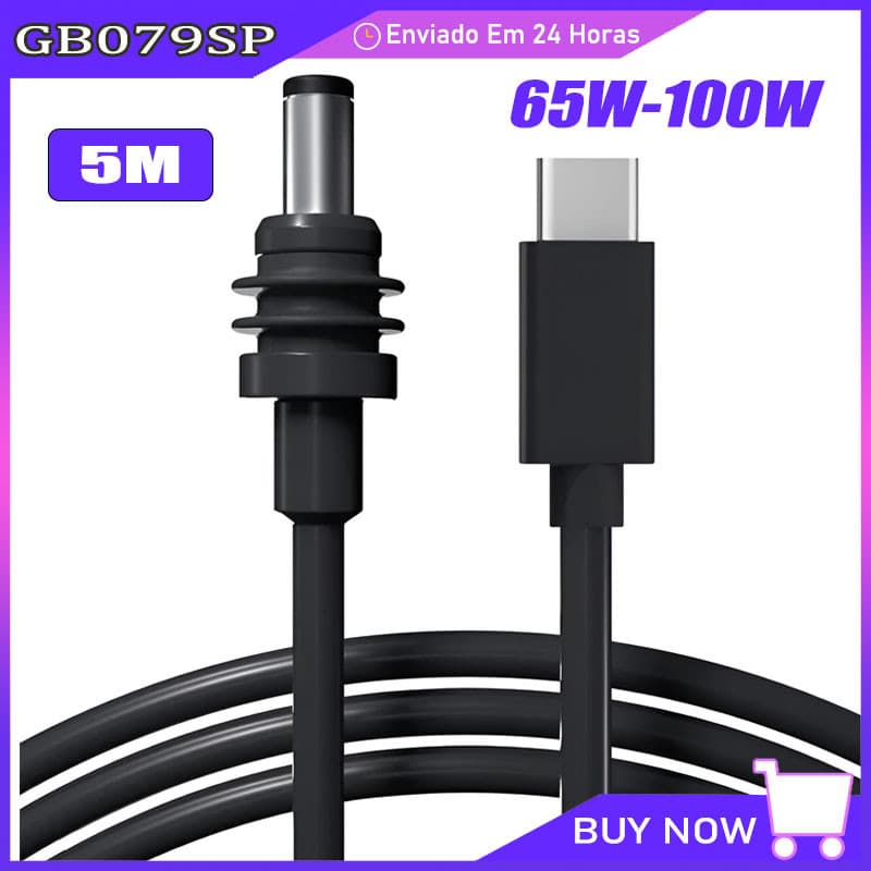 Cabo Usb-c P/ Dc Starlink Mini 65w-100w Pd 5m Pronta Entrega