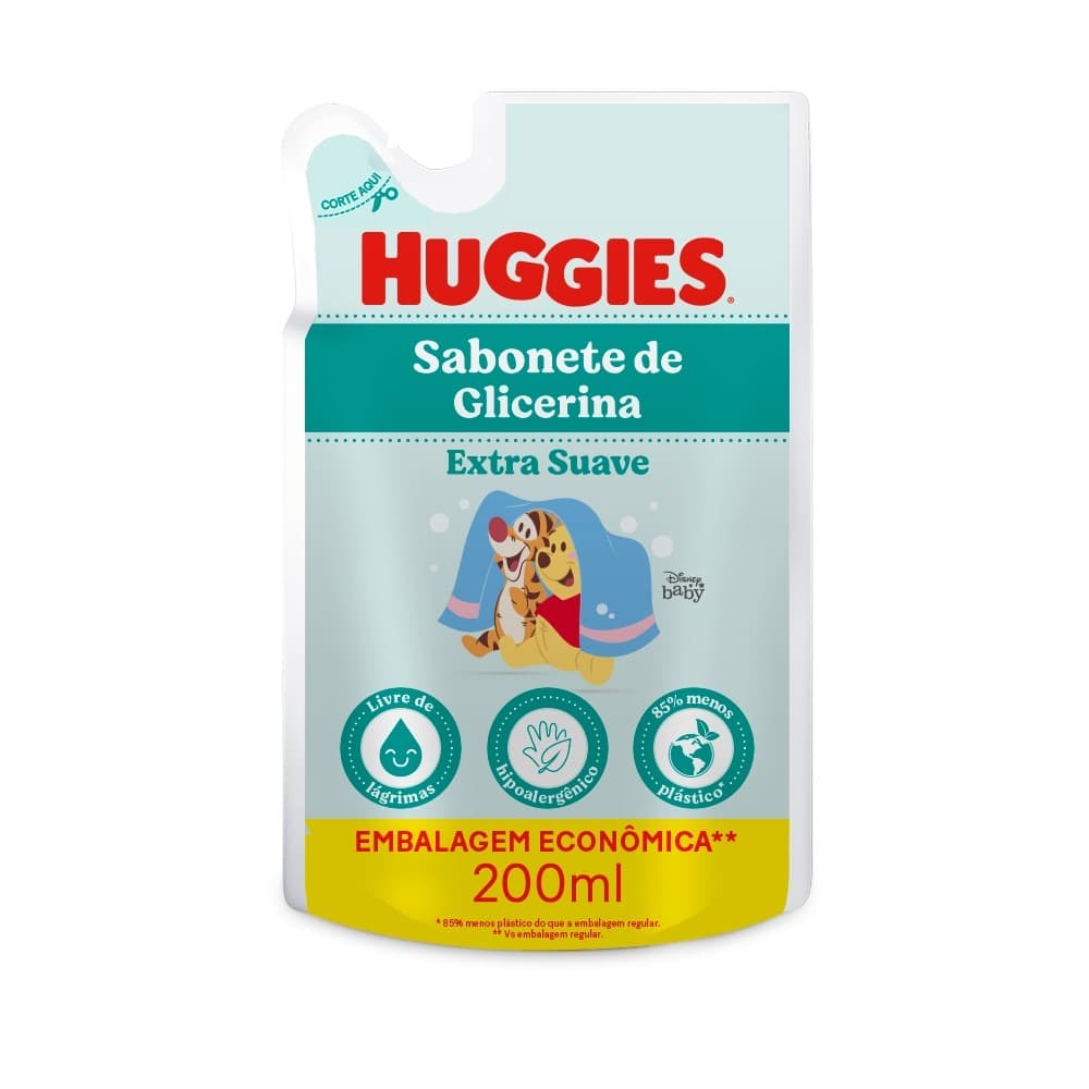 Sabonete Líquido Glicerina Huggies Extra Suave Refil 200 ml