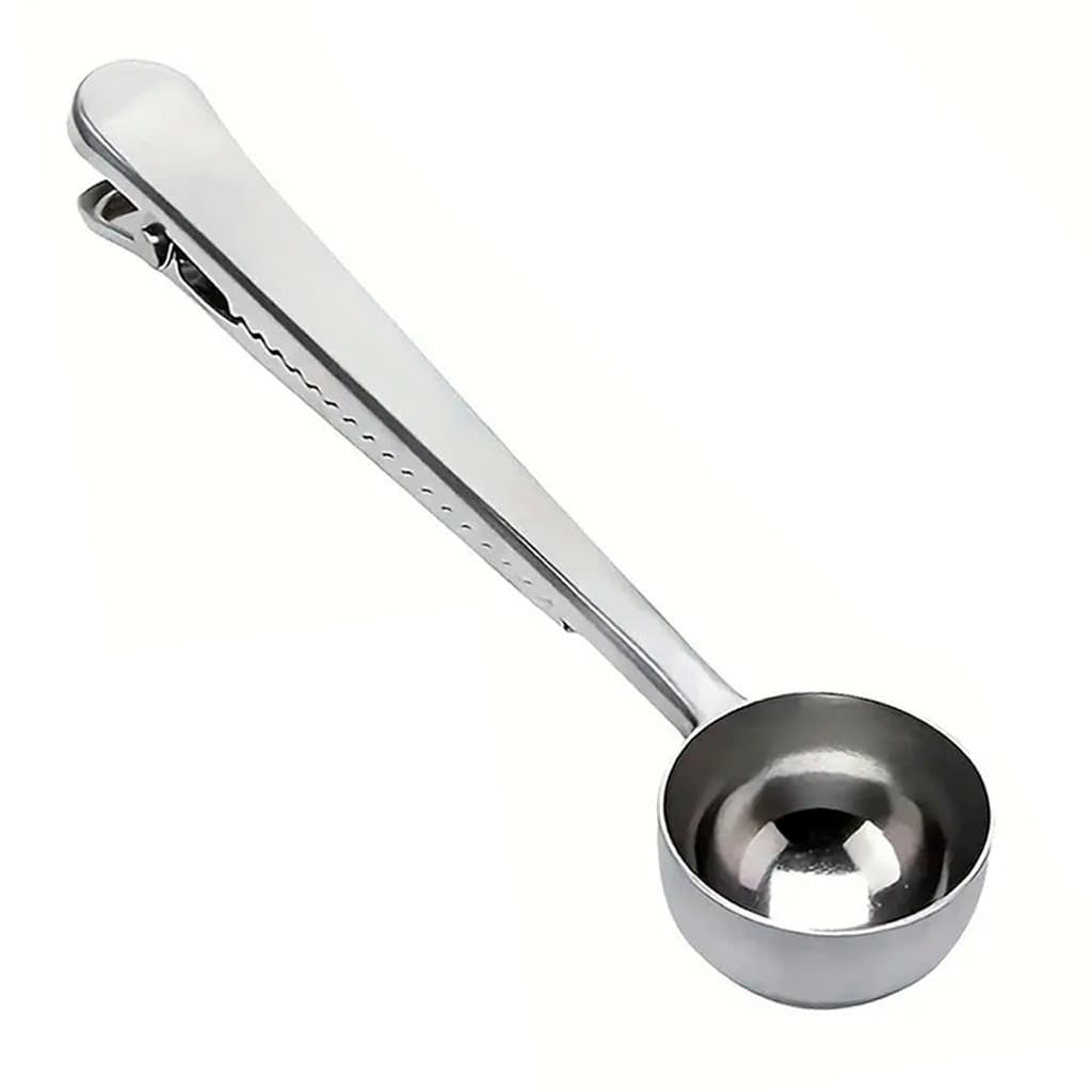 Colher Medidora de Café Chá Prendedor de Pacote em Aço Inox Clip