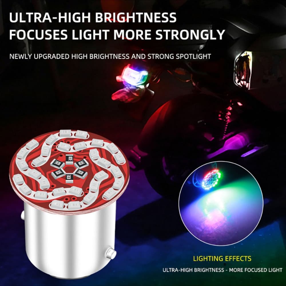 1pcs Luz Traseira De Motocicleta 1157 BAY15D P21/5W De Advertência Estroboscópica 12V 1156 BA15S Lâmpada Flash Super Brilhante