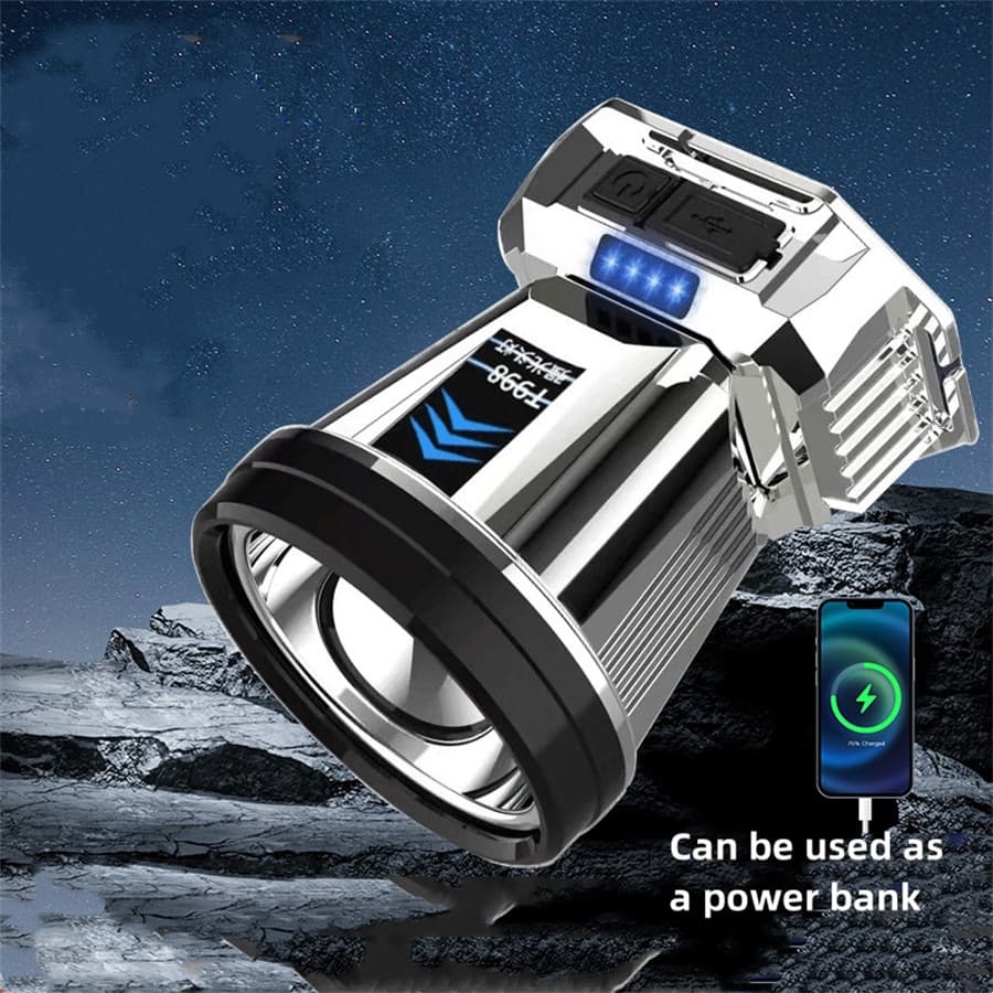 Lanterna Cabeça 1 led com 3 modos Com sensor e faróis giratórios Super Potente Recarregável De Alta Potência