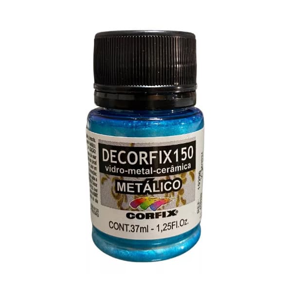 Tinta Decorfix 150º Metálica Corfix - 406 Azul Tifany (37 ml)