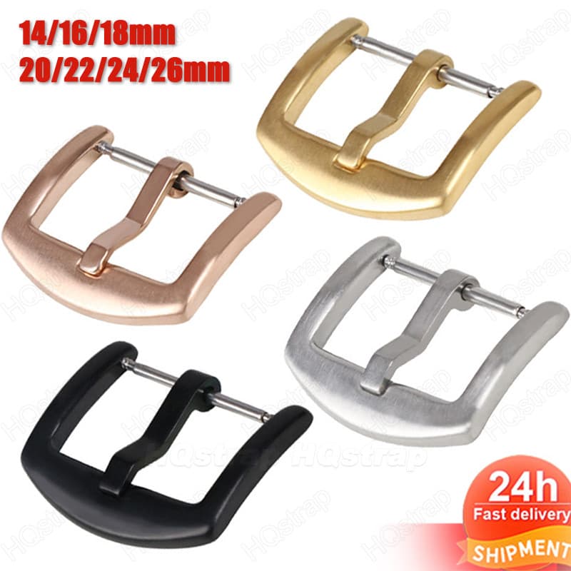 Fivela De Relógio De Aço Inoxidável 20mm 22mm 24mm 26mm 14mm 16mm 18mm Botão De Substituição Universal Matal Couro Silicone Nylon Pulseira Fecho Relógios Acessórios