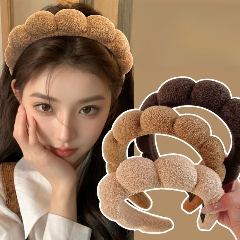 Série Cáqui Macia Alta Esponja Nuvem Massa Headwear Hairbands Acessório De Cabelo