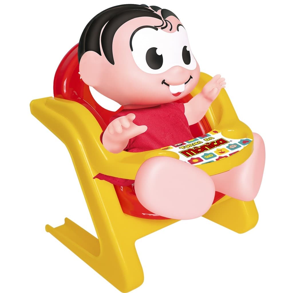 Turma da Monica Boneca Em Vinil Macio Com Cadeira De Papinha Para Bebe - Samba Toys