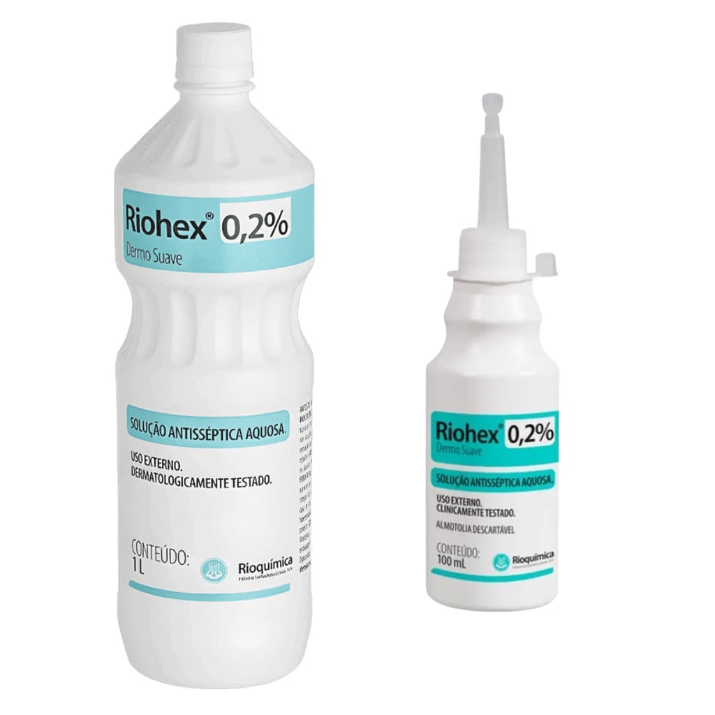 Clorexidina Solução Aquosa 0,2% Riohex ( 1L + 100ml ) Solução Antisséptica Rioquimica - Kit 2 Und