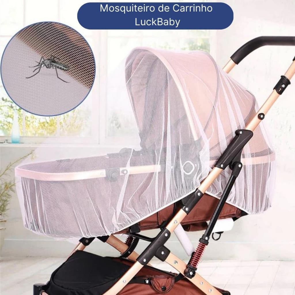 Mosquiteiro Portátil Para Carrinho e Bebe Conforto Branco 75cm x 50cm