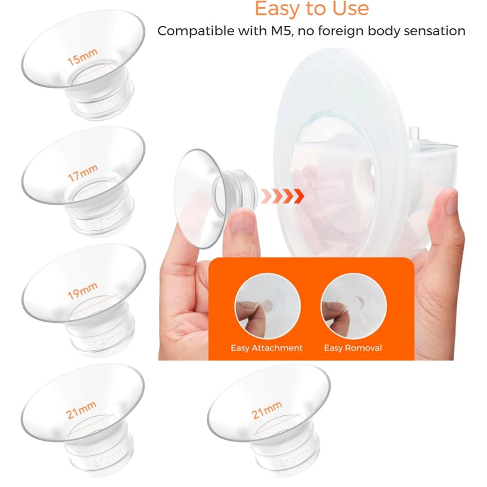 Inserções De Flange Compatíveis Com Momcozy M5/M6/S12 Pro/S9 V1/V2 , Spectra , Medela , Elvie , Lansinoh , Peças De Bomb
