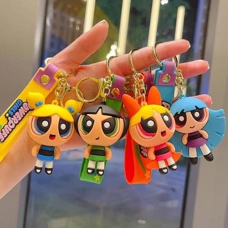 1pc Meninas Superpoderosas Anime Chaveiro/Ornamentos Para Sacos das Mulheres/Carros 4V0S