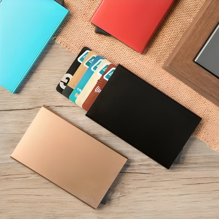Porta Cartões De Crédito Em Alumínio Minimalista Pop-up ENVIO IMEDIATO