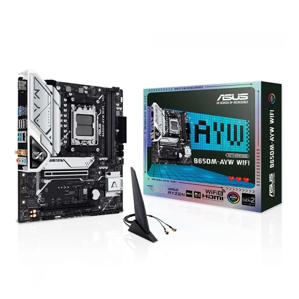 Placa-Mãe ASUS B650M-AYW WIFI mATX, AM5, DDR5, PCIe 5.0, Wi-Fi 6 90MB1KI0-M0EAY0