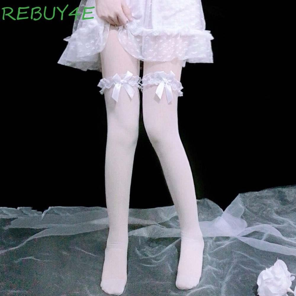 REBUY4E Meias De Arco Moda Transparentes Elásticas De Joelho Alto