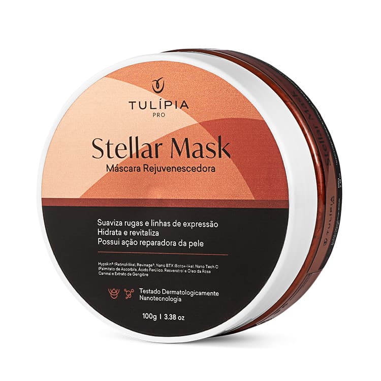 Máscara Facial Rejuvenescedora Hidratação e Estimulação Colágeno Stellar Mask Tulipia 100g