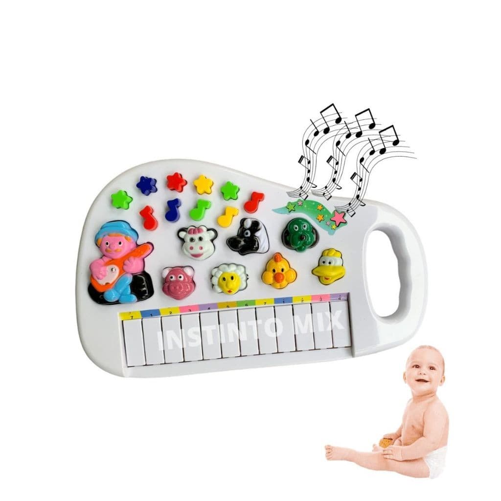 Teclado Piano Infantil Musical Com Som De Animais Fazenda