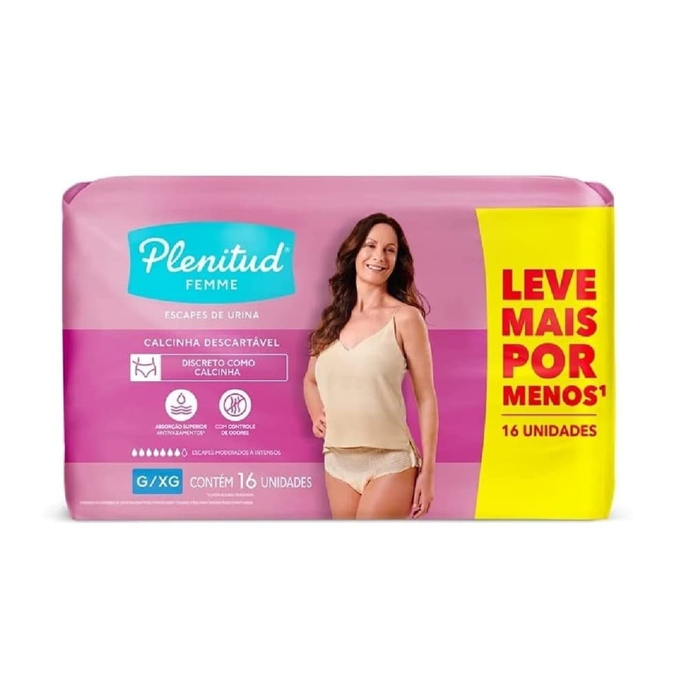 Roupa intima Plenitud Femme G/XG 16 Unidades Leve Mais por Menos