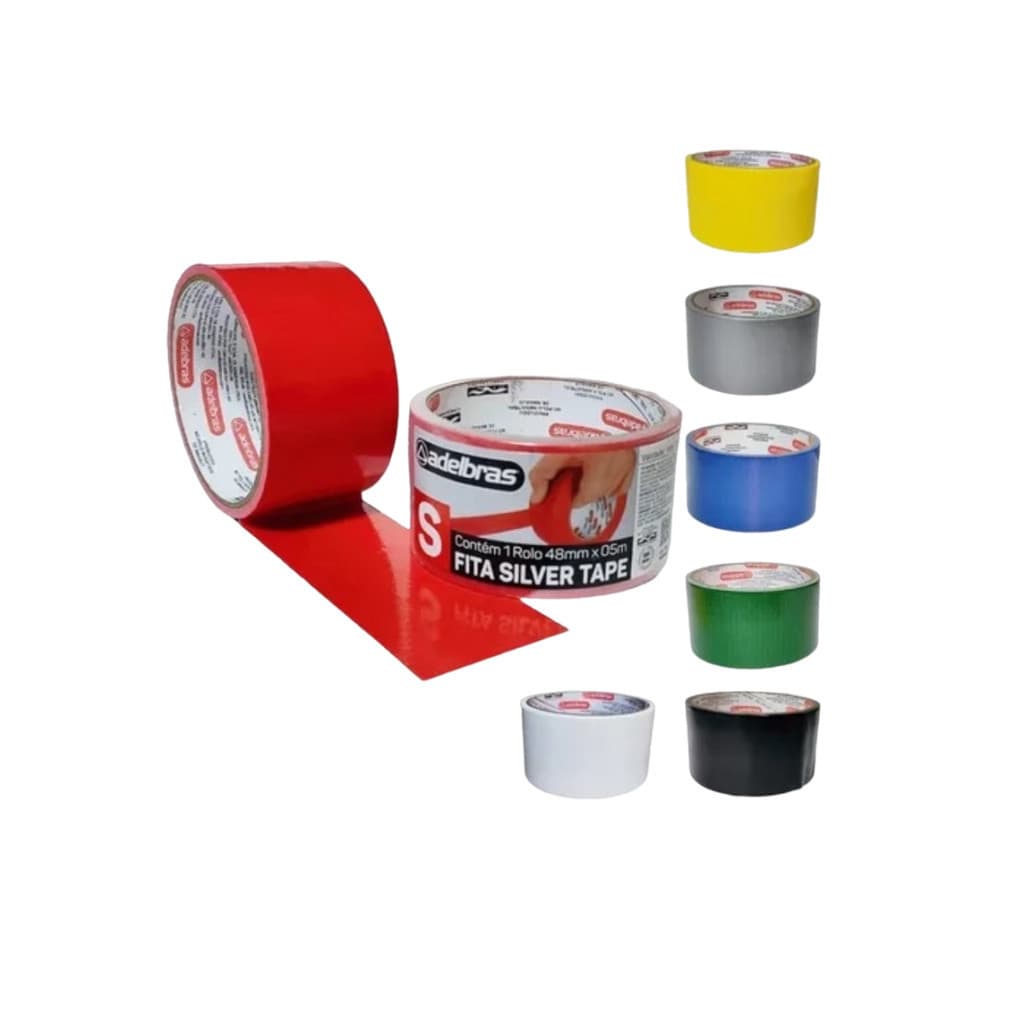FITA SILVER TAPE MULTIUSO VERMELHA ADELBRAS 48mm X 5m