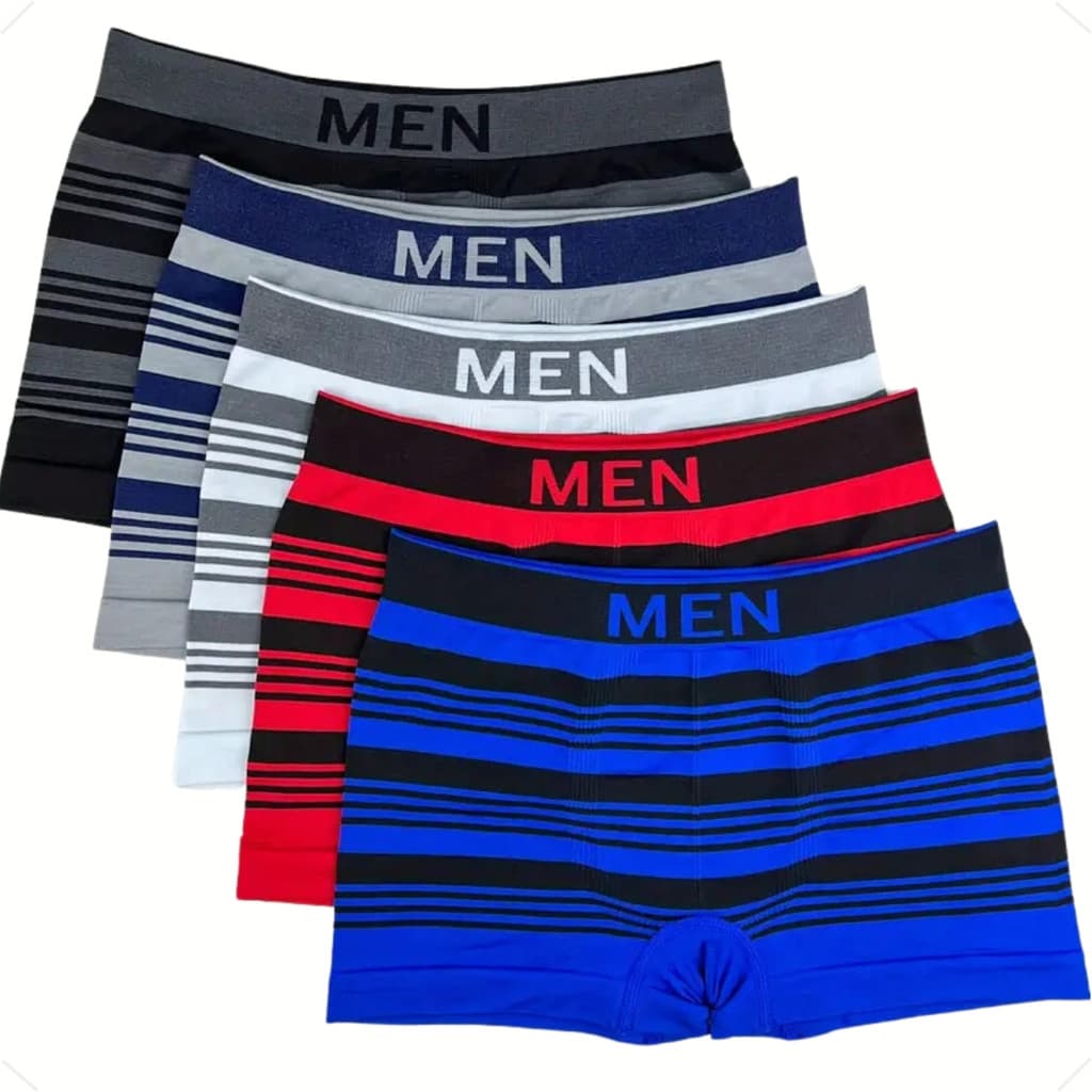Kit 5 Cueca Boxer Masculina Sem Costura Microfibra Premium Kit 5 e 3 Cuecas