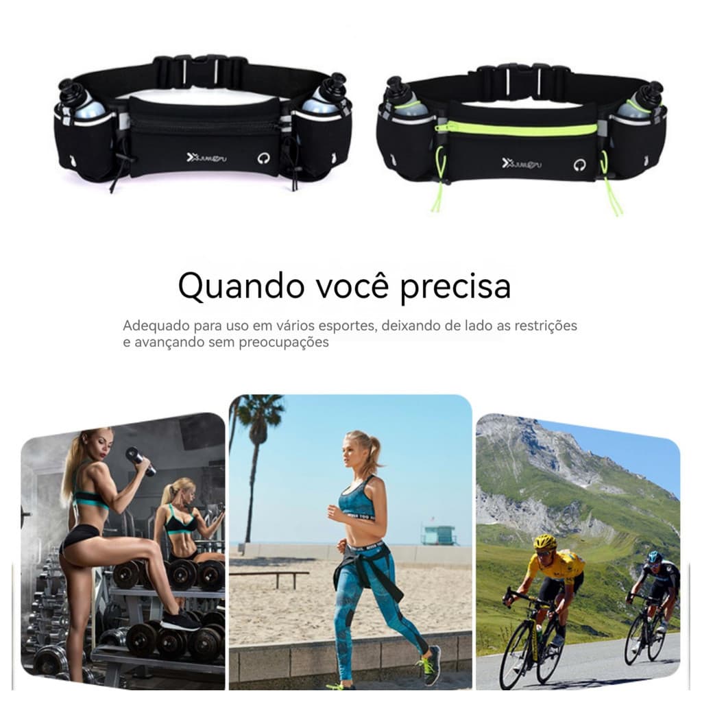 Cinto de corrida de hidratação com garrafa de água pochete de corrida para celular e suporte de carteira bolsa de corrid