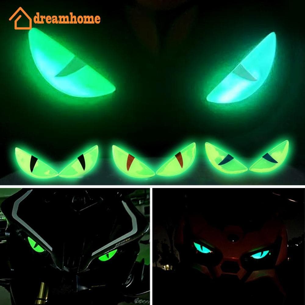 DREAMHOME 1 Par De Adesivos De Olho Do Diabo Para Motocicleta , Farol Luminoso , Cor Deslumbrante , Decalques 3D , Corpo