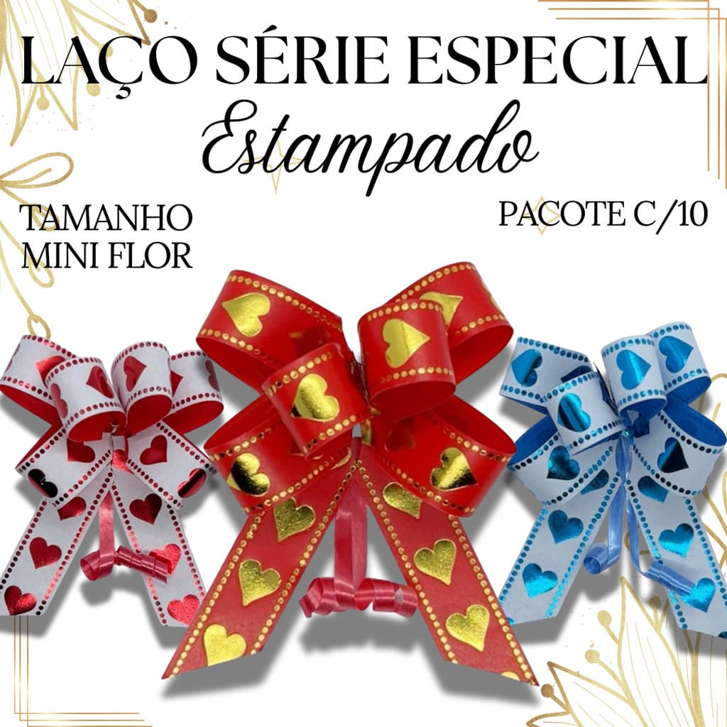 Laço para presente TAM: Flor Mini  - PCT com 10