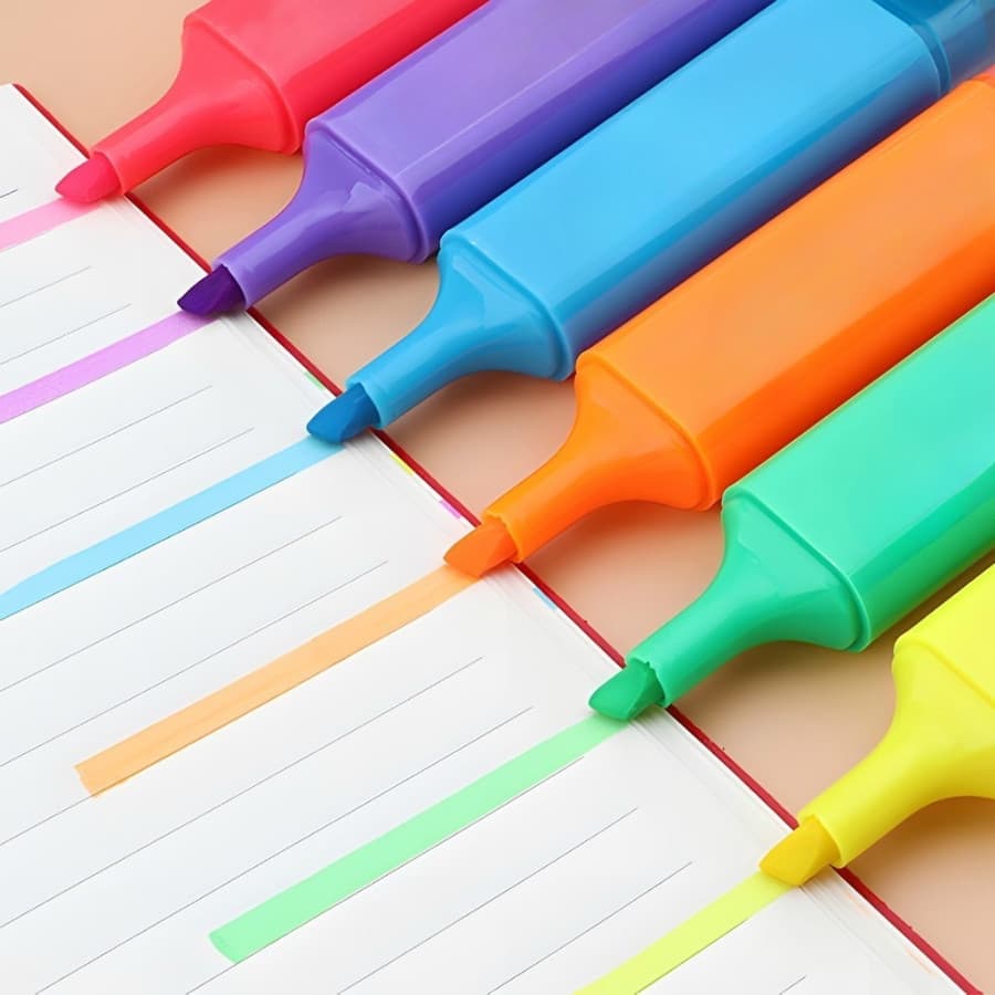 Marcador 6 cores pastel Cores pastel populares  Marca Texto kit 6/12