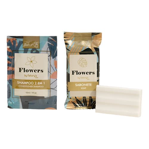 Kit Higiene 50 Sabonetes 10g + 50 Shampoos 2x1 Motel Hotel Spa Eventos Fórmula Nova