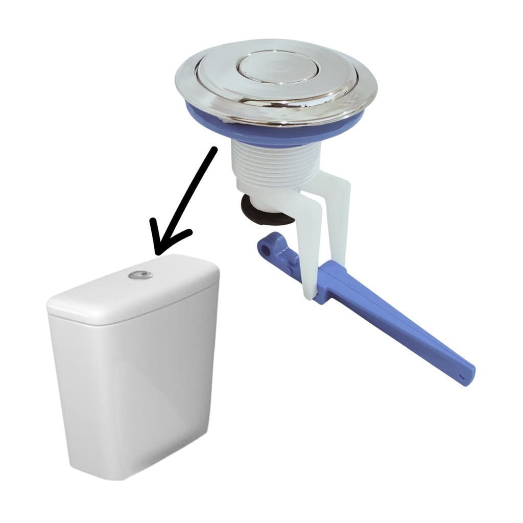 Botão Acionamento Superior Caixa Acoplada Universal Cromado