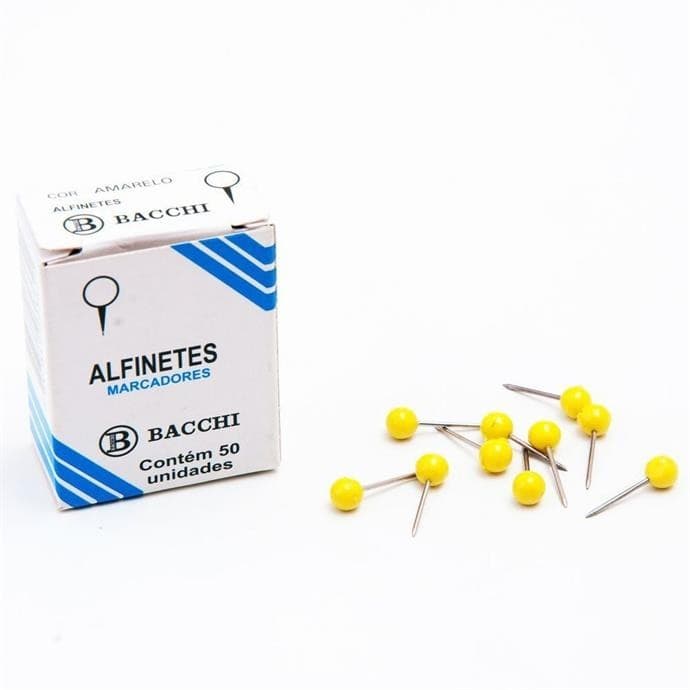 Alfinete Mapa Amarelo Cx.c/50pcs - Bacchi