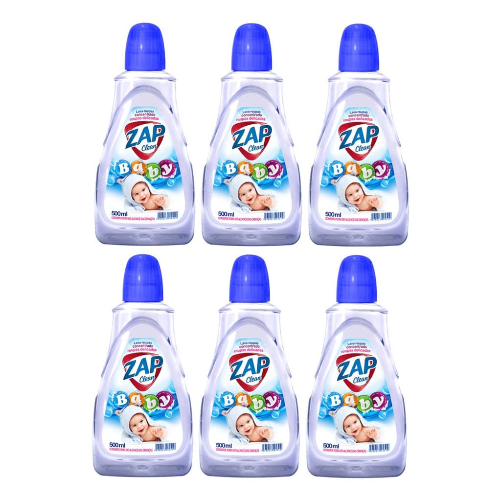 Kit 6un Lava Roupas Zap Clean 500ml