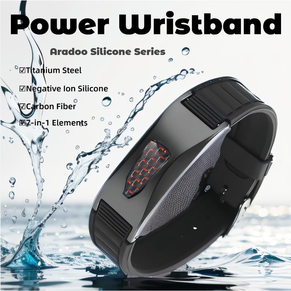 ARADOO Pulseira De Energia De Fibra De Carbono De Silicone 7 Em 1 Pulseiras Magnéticas De Equilíbrio Esportivo Para Homens E Mulheres