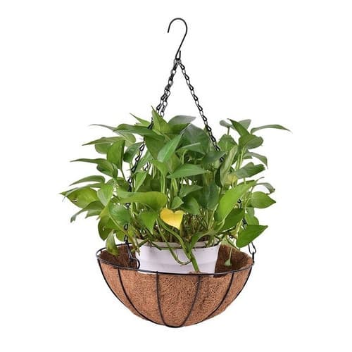 Vaso Pendurar Com Pendente De Ferro Decoração Fibra Coco 20cm Vaso Para Colocar Plantinhas