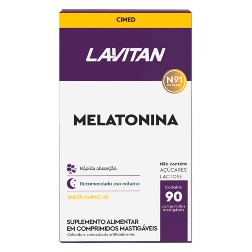 Lavitan Melatonina 0,21 mg  90 cpr Mastigavel Sabor Maracuja