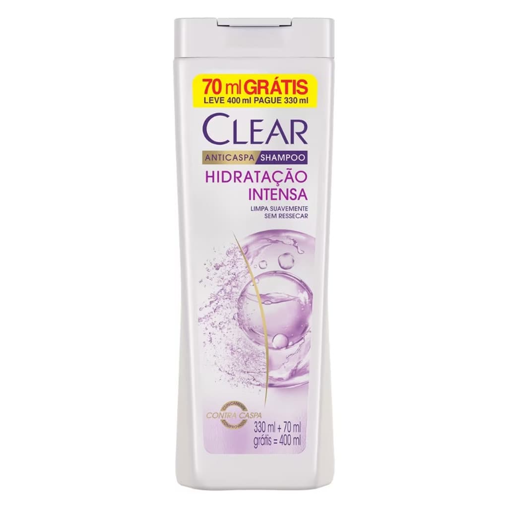 SHAMPOO ANTICASPA CLEAR HIDRATAÇÃO INTENSA FEMININO 400ML