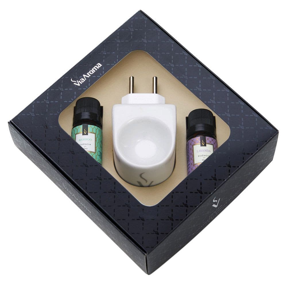 Kit Presente Aromatizador Porcelana Original e Essências - Via Aroma