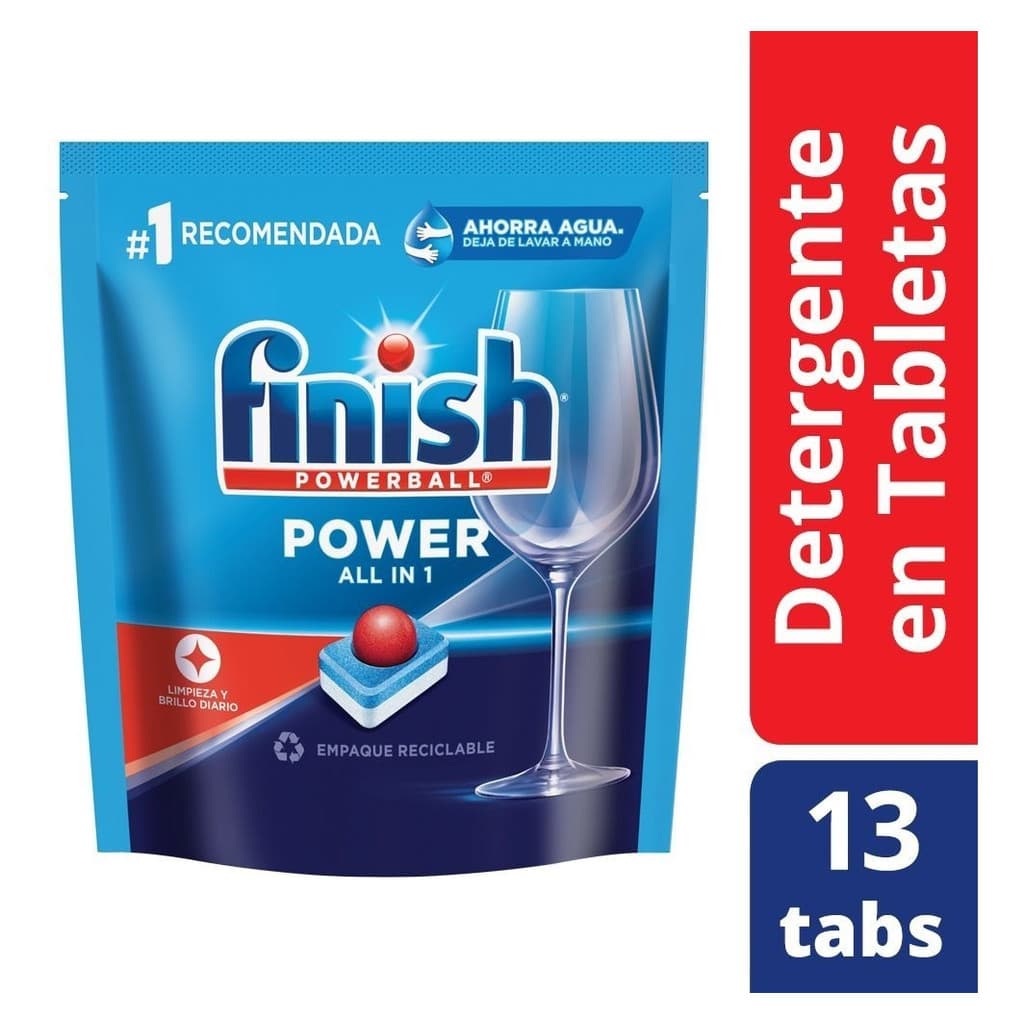 Detergente Lava louças Finish Powerball em Tablet X13 Und 18.1g