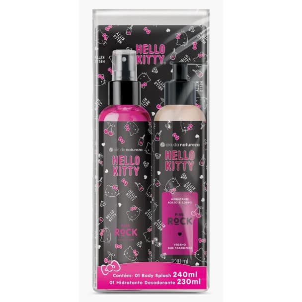 Kit Hello Kitty Body Splash 240ml + Hidratante 230ml Pink Rock - Cia da Natureza