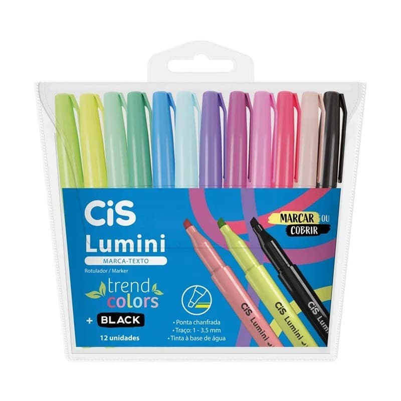 Kit Marca Texto Lumini Trend Colors c/12und CIS